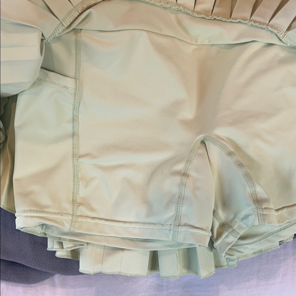 Goldhinge Light Mint Green Pleated Skater Skirt - Picture 6 of 6